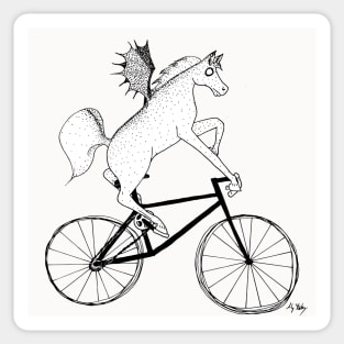 Pegasus Riding a Bicycle Sticker